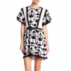 Joie Gaetena Bell Sleeve Crochet Flower Dress